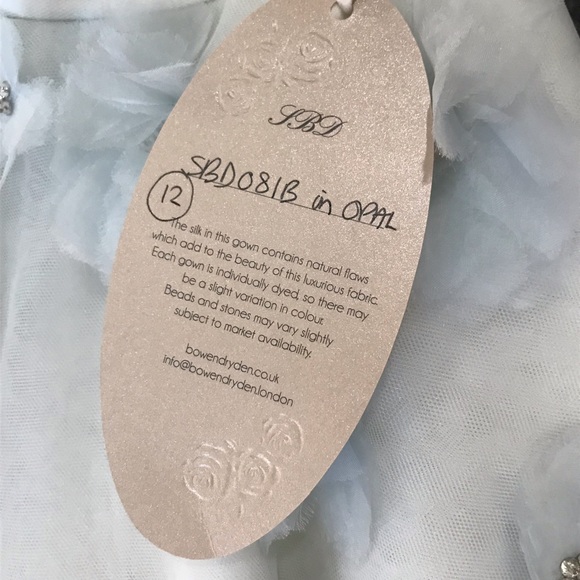 Wedding Dress Green 12 Designer Sharon Bowen Dryden 2 Piece Crop Top Prom NWT - Picture 8 of 8